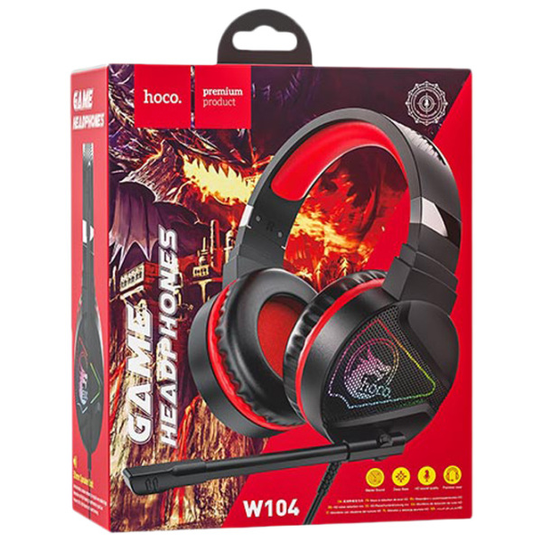 Căști Hoco W104 Drift Red Cu fir/ Gaming/ On the ear photo 5