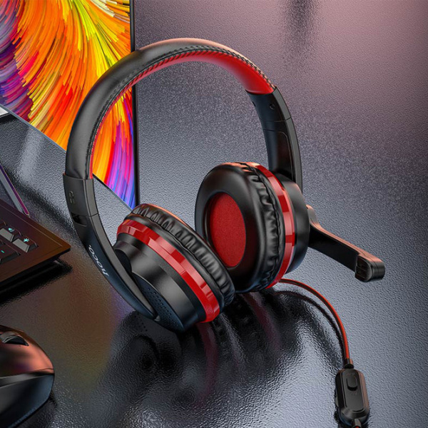 Căști Hoco W103 Magic Tour Red Cu fir/ Gaming/ On the ear photo 4