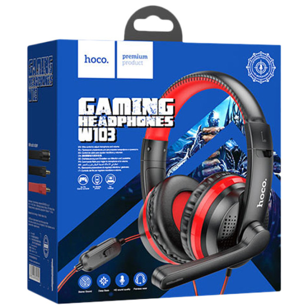 Căști Hoco W103 Magic Tour Red Cu fir/ Gaming/ On the ear photo 5