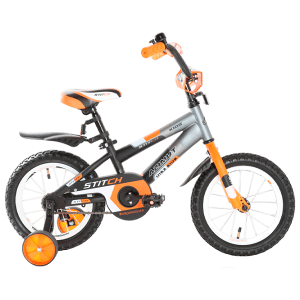 Bicicletă Azimut Stitch 14" 14" Orange Black Oțel / Pentru copii photo 1