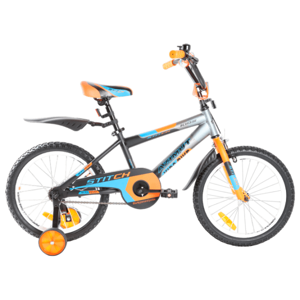 Bicicletă Azimut Stitch 16" 16" Orange Blue Oțel / Pentru copii photo 1