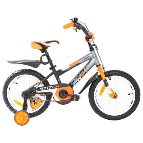 Bicicletă Azimut Stitch 16" 16" Orange Black Oțel / Pentru copii photo 1