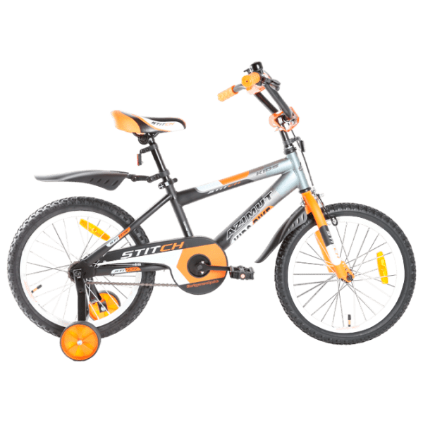 Bicicletă Azimut Stitch 18" 18" Orange Black Oțel / Pentru copii photo 1
