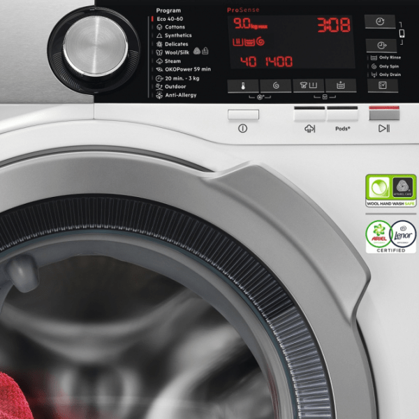 Mașină de spălat AEG L8FEC69PS White 9 kg, 1600 rpm, A photo 2