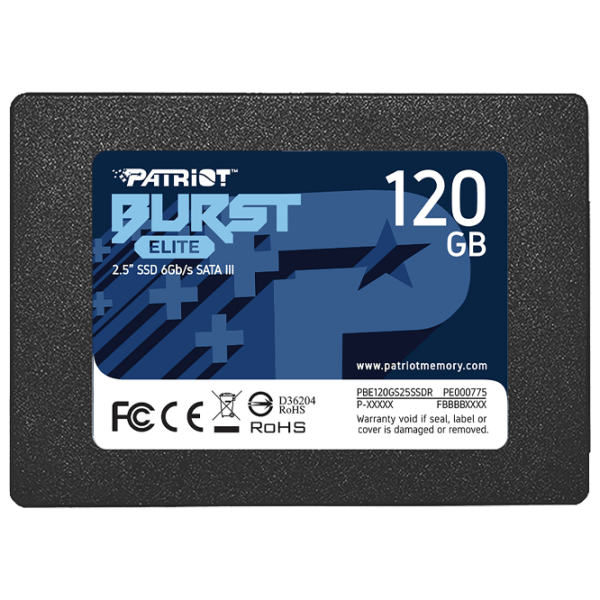 SSD Patriot Burst Elite 2.5'' 120 ГБ Скорость чтения: 450 MБ/ с,
Скорость записи: 320 MБ/ с photo 1