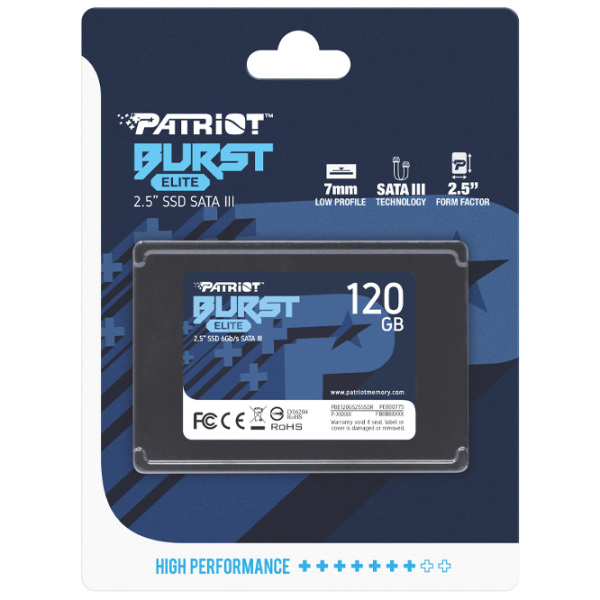 SSD Patriot Burst Elite 2.5'' 120 ГБ Скорость чтения: 450 MБ/ с,
Скорость записи: 320 MБ/ с photo 3