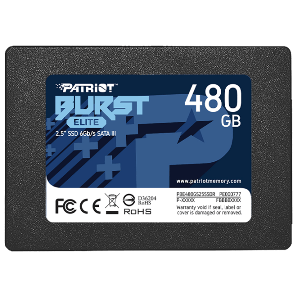 SSD Patriot Burst Elite 2.5'' 480 ГБ Скорость чтения: 450 MБ/ с,
Скорость записи: 320 MБ/ с photo 1