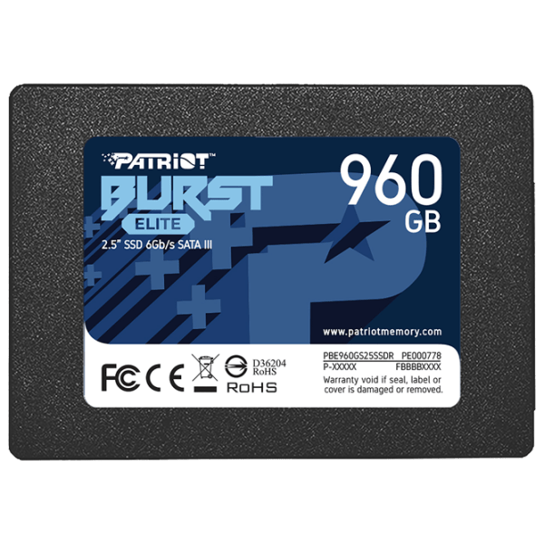 SSD Patriot Burst Elite 2.5'' 960 GB Viteza de citire: 450 MB/ s,
Viteza de inscriere: 320 MB/ s photo 1