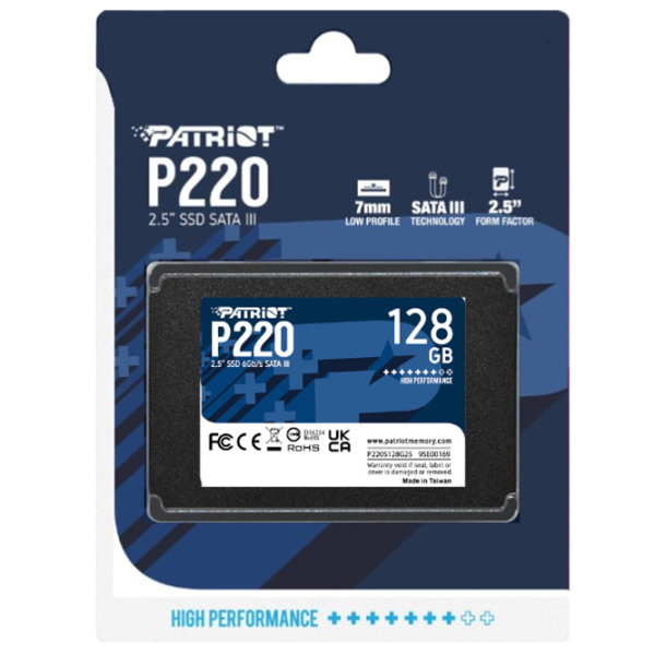 SSD Patriot P220 2.5'' 128 ГБ Скорость чтения: 520 MБ/ с,
Скорость записи: 430 MБ/ с photo 4