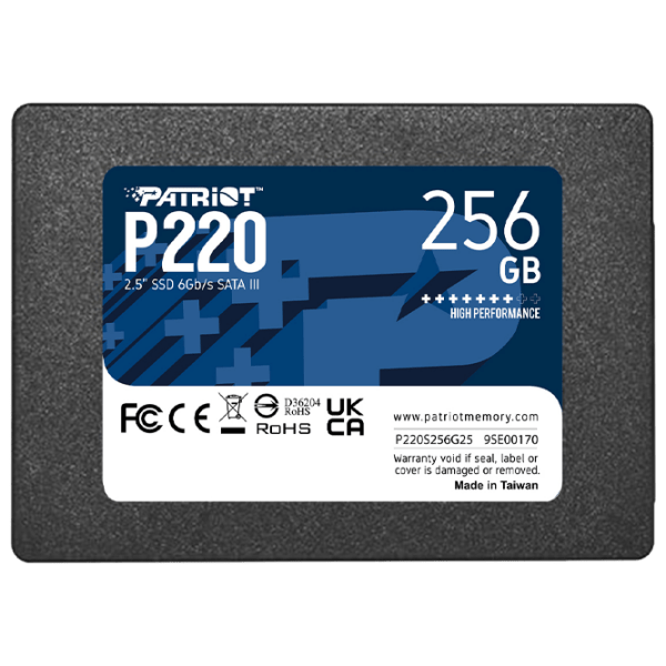SSD Patriot P220 2.5'' 256 GB Viteza de citire: 550 MB/ s,
Viteza de inscriere: 490 MB/ s photo 1