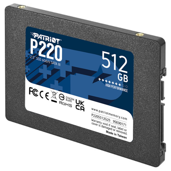 SSD Patriot P220 2.5'' 512 ГБ Скорость чтения: 520 MБ/ с,
Скорость записи: 430 MБ/ с photo 2