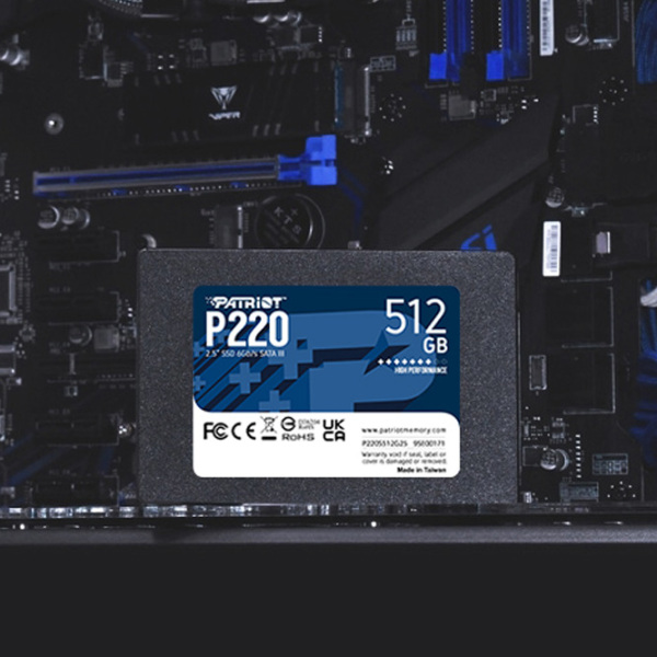 SSD Patriot P220 2.5'' 512 ГБ Скорость чтения: 520 MБ/ с,
Скорость записи: 430 MБ/ с photo 5