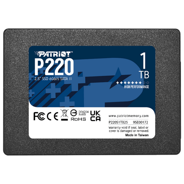SSD Patriot P220 2.5'' 1 ТБ Скорость чтения: 550 MБ/ с,
Скорость записи: 500 MБ/ с photo 1