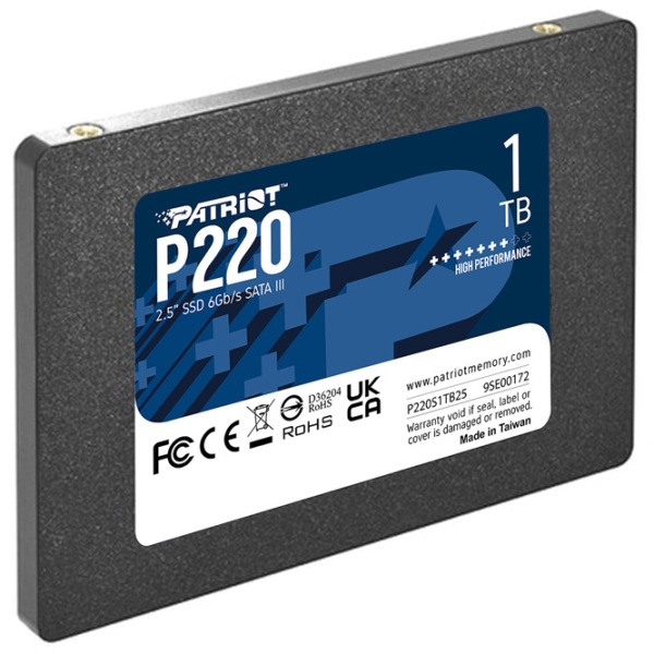 SSD Patriot P220 2.5'' 1 ТБ Скорость чтения: 550 MБ/ с,
Скорость записи: 500 MБ/ с photo 3