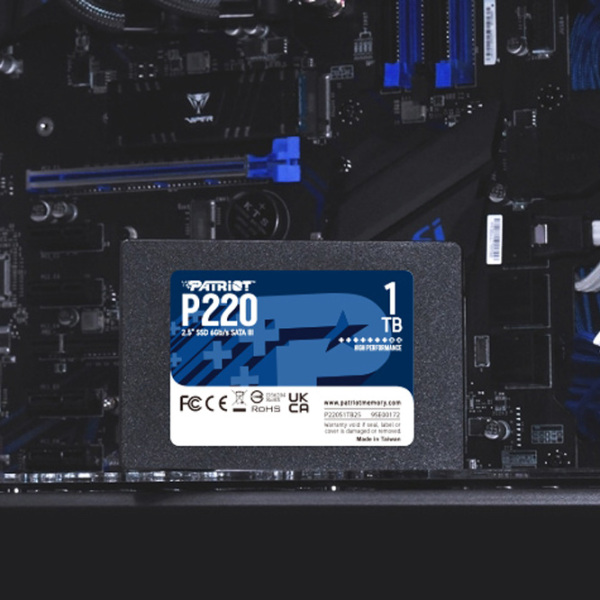 SSD Patriot P220 2.5'' 1 ТБ Скорость чтения: 550 MБ/ с,
Скорость записи: 500 MБ/ с photo 5