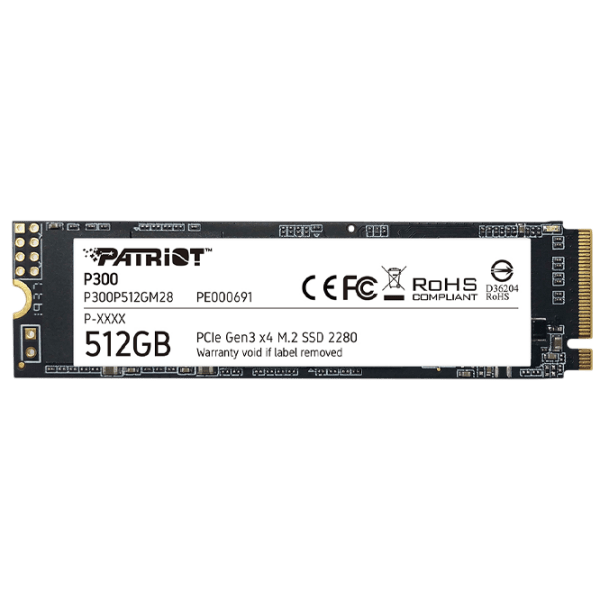 SSD Patriot P300 M.2 NVMe 512 ГБ Скорость чтения: 1700 MБ/ с,
Скорость записи: 1100 MБ/ с photo 1
