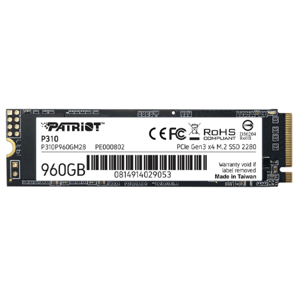 SSD Patriot P310 M.2 NVMe 960 ГБ Скорость чтения: 2100 MБ/ с,
Скорость записи: 1800 МБ/ с photo 1