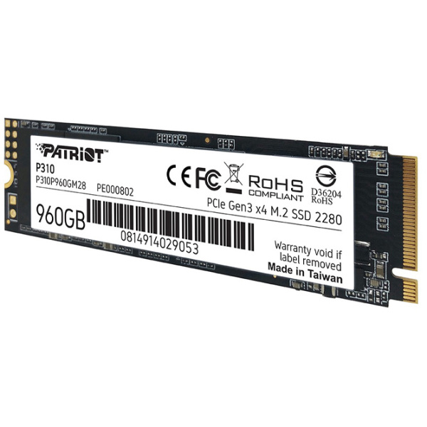 SSD Patriot P310 M.2 NVMe 960 ГБ Скорость чтения: 2100 MБ/ с,
Скорость записи: 1800 МБ/ с photo 2
