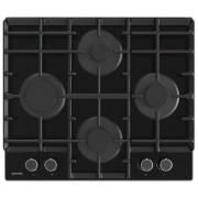 Plită încorporabilă pe gaz Gorenje GT 6D42 AB Black Sticlă călită, Gratare: Fontă
