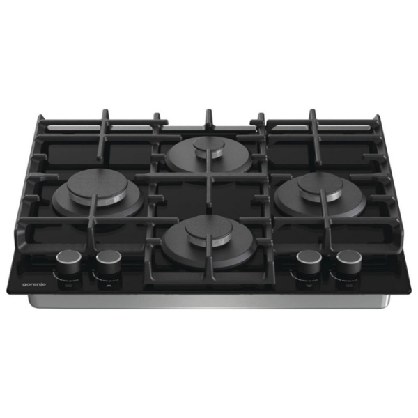 Plită încorporabilă pe gaz Gorenje GT 6D42 AB Black Sticlă călită, Gratare: Fontă photo 2