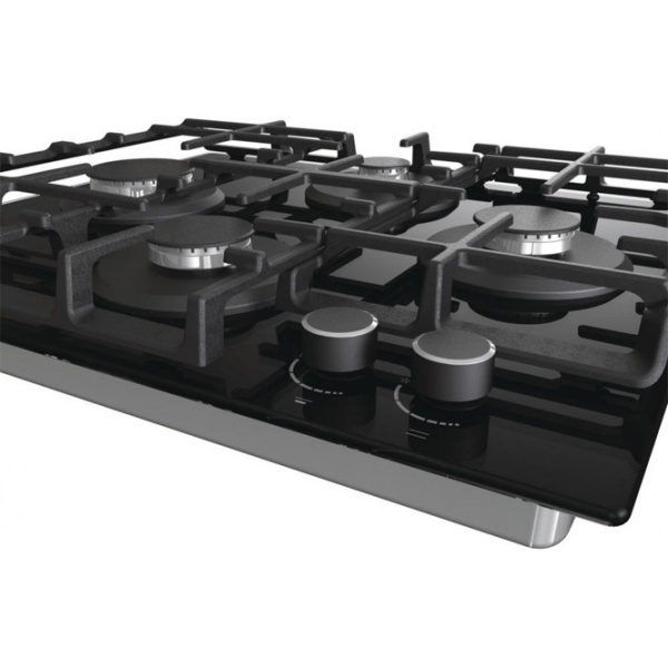 Plită încorporabilă pe gaz Gorenje GT 6D42 AB Black Sticlă călită, Gratare: Fontă photo 4