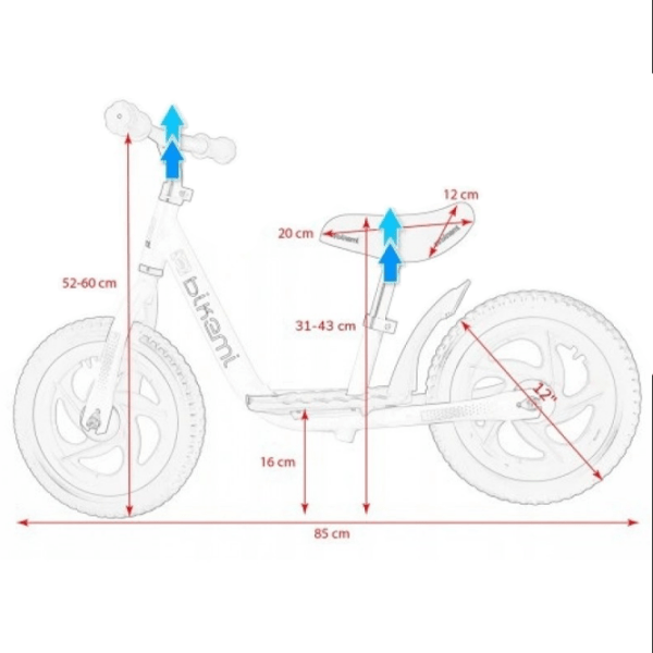 Bicicletă fără pedale Jumi CD-871298 11" 11" Blue White Metal / Pentru copii photo 8