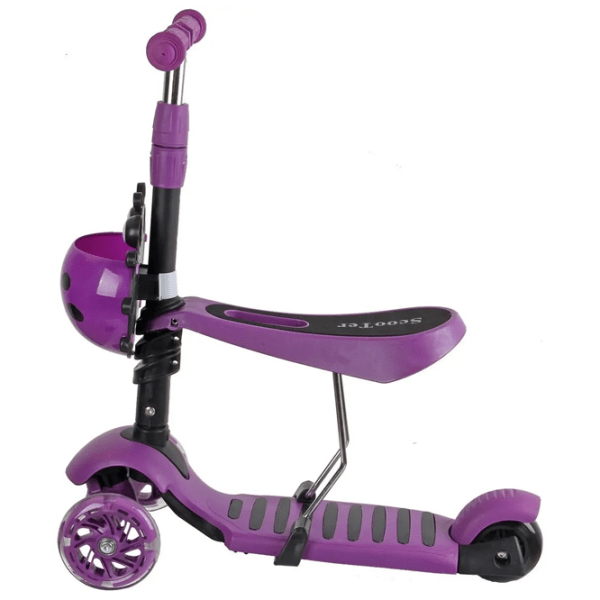 Trotinetă pentru copii cu trei roți Enero Balance 3 in 1 (1001680-002) Violet 3 ani, 50 kg, Din plastic cu silicon photo 2