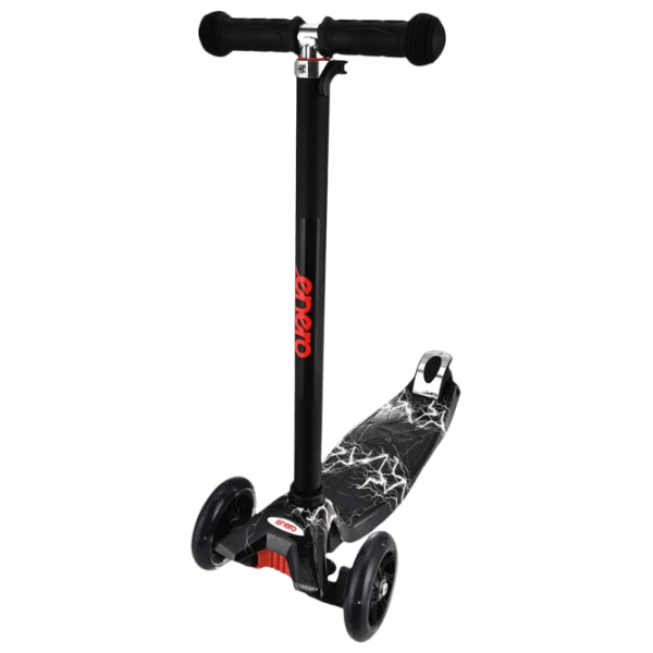 Trotinetă pentru copii cu trei roți Enero Maxi (384-003) Black 3 ani, 50 kg, Din plastic cu silicon photo 1