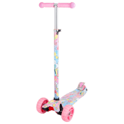Trotinetă pentru copii cu trei roți Enero Maxi (384-004) Pink 3 ani, 50 kg, Din plastic cu silicon