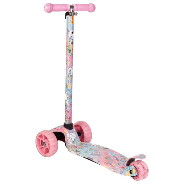 Trotinetă pentru copii cu trei roți Enero Maxi (384-004) Pink 3 ani, 50 kg, Din plastic cu silicon photo 2