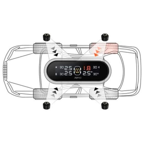 Senzori de presiune în anvelope 70mai Midrive T04 Black  /  photo 4