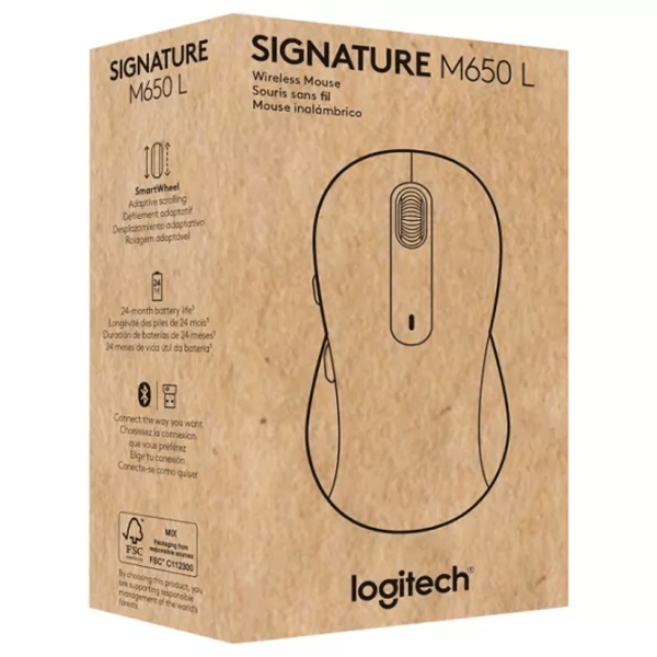 Mouse Logitech Signature M650 L for Business White Fără fir, 4000 dpi photo 7