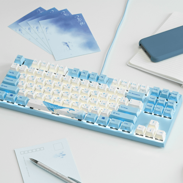 Tastatură Varmilo VEA87 Sea Melody Blue Cherry MX Red Gaming, Cu fir photo 7