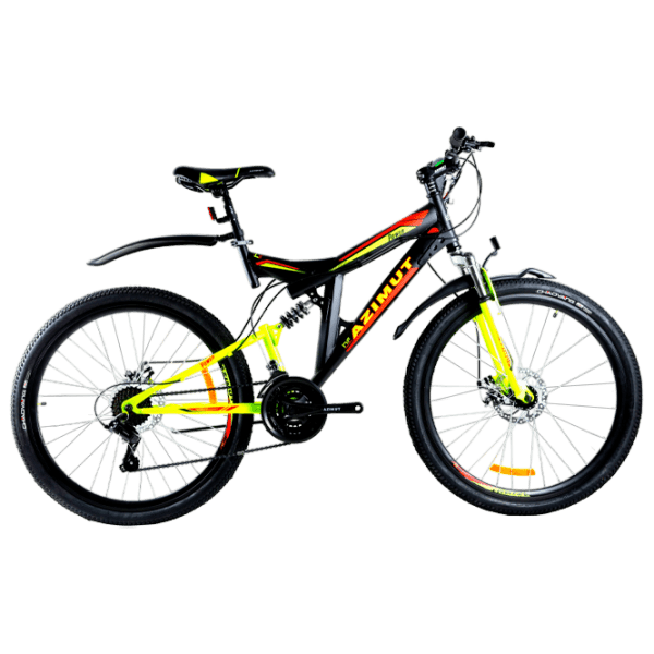 Bicicletă Azimut Power 26" 19" Black Yellow Oțel / Pentru adulți photo 1