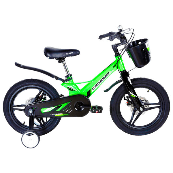 Bicicletă Crosser Hunter 16" Green Black Aliaj de magneziu / Pentru copii photo 1
