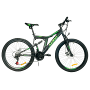 Bicicletă Azimut Blackmount 26" 19" Black Green Oțel / Pentru adulți