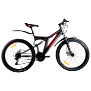Bicicletă Azimut Blackmount 26" 19" Black Red Oțel / Pentru adulți
