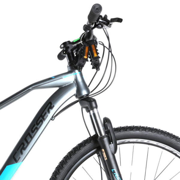 Bicicletă Crosser Gemini 27.5" 17" Gray Blue Oțel / Pentru adulți photo 2