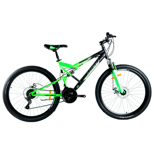 Bicicletă Azimut Scorpion 26" 19" Black Green Oțel / Pentru adulți photo 1