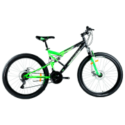 Bicicletă Azimut Scorpion 26" 19" Black Green Oțel / Pentru adulți
