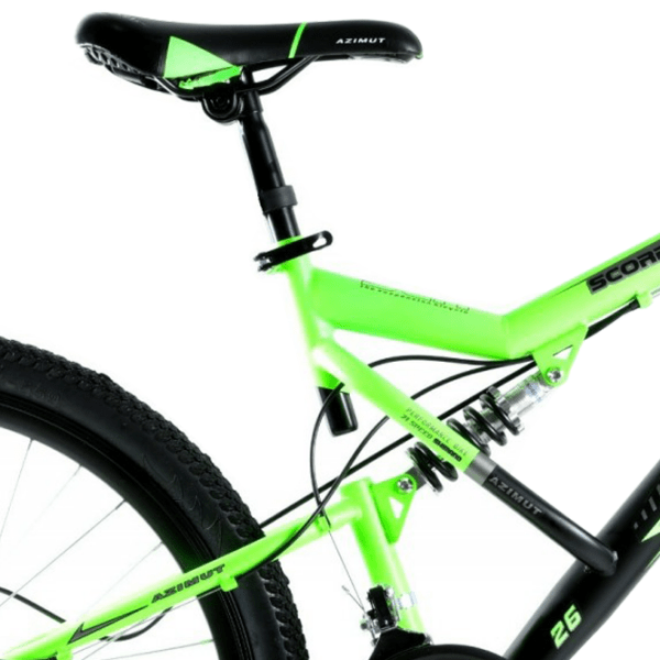 Bicicletă Azimut Scorpion 26" 19" Black Green Oțel / Pentru adulți photo 5