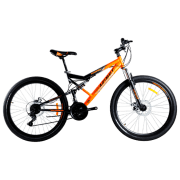 Bicicletă Azimut Scorpion 26" 19" Black Orange Oțel / Pentru adulți