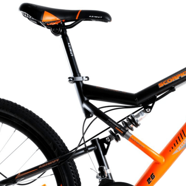 Bicicletă Azimut Scorpion 26" 19" Black Orange Oțel / Pentru adulți photo 5