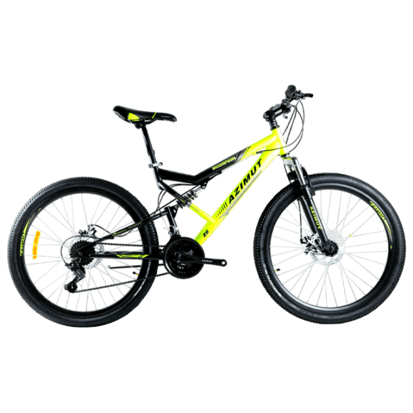 Bicicletă Azimut Scorpion 26" 19" Black Yellow Oțel / Pentru adulți photo 1