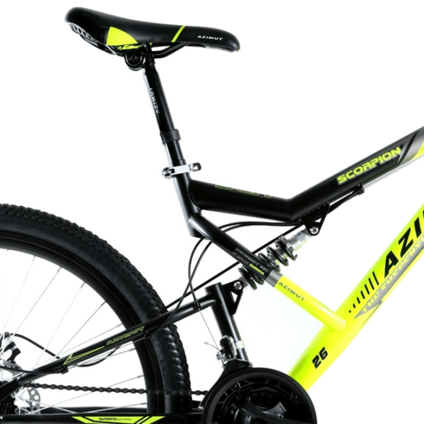 Bicicletă Azimut Scorpion 26" 19" Black Yellow Oțel / Pentru adulți photo 5