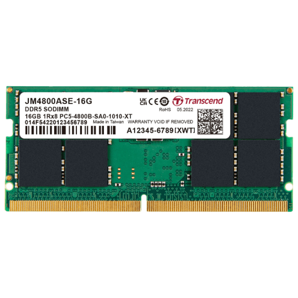 Оперативная память 16 ГБ Transcend TRJM48ASE16G SO-DIMM, DDR5, 4800 МГц photo 1