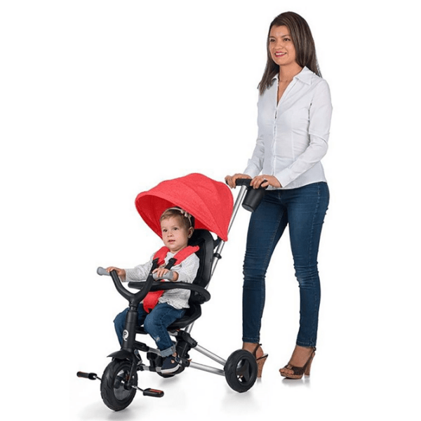 Triciclu Qplay Nova Plus Rubber Red Aluminiu/ Pentru copii photo 3
