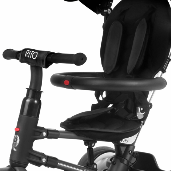 Triciclu Qplay Rito Rubber Black Oțel/ Pentru copii photo 3