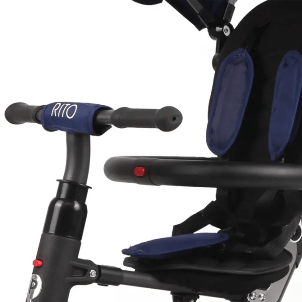 Triciclu Qplay Rito Rubber Blue Oțel/ Pentru copii photo 3