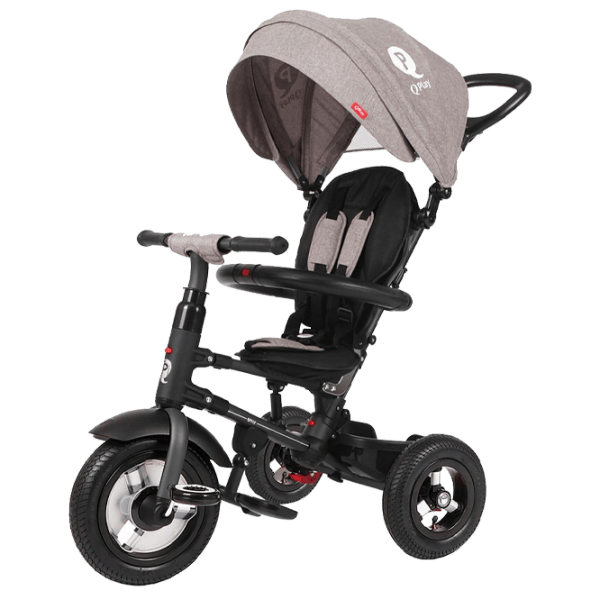 Triciclu Qplay Rito Rubber Gray Oțel/ Pentru copii photo 1